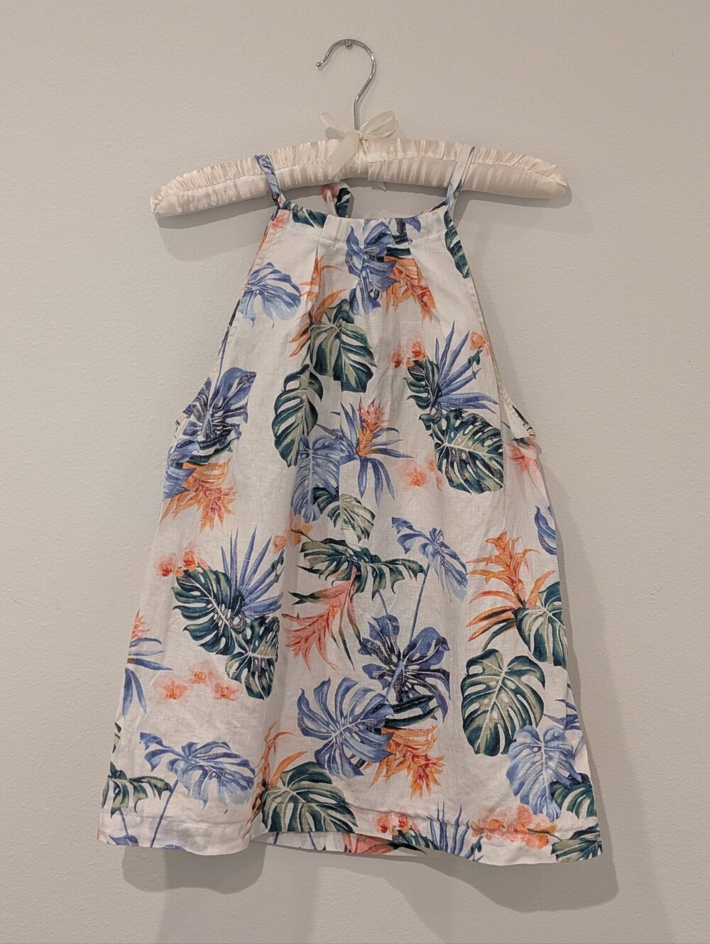 Tommy Bahama Tropical Print Linen Halter Tie Top